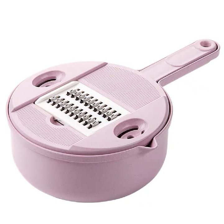 Picador Rallador Cortador Multiuso Frutas Verduras Vegetales Rosado-0