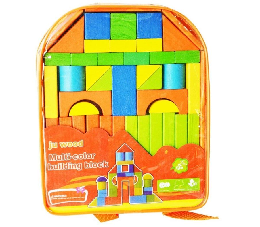 Mochila Bloques De Madera Didáctico Montessori Naranjo-0