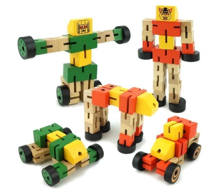 Robot Transformers Juguete Didáctico De Madera-2