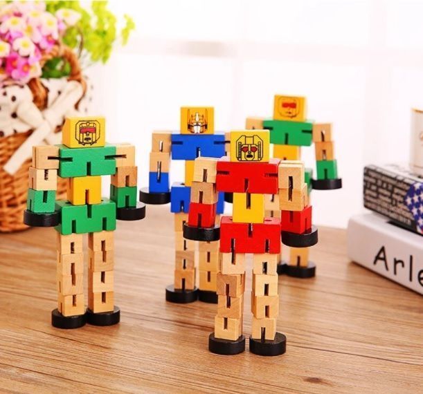 Robot Transformers Juguete Didáctico De Madera-3