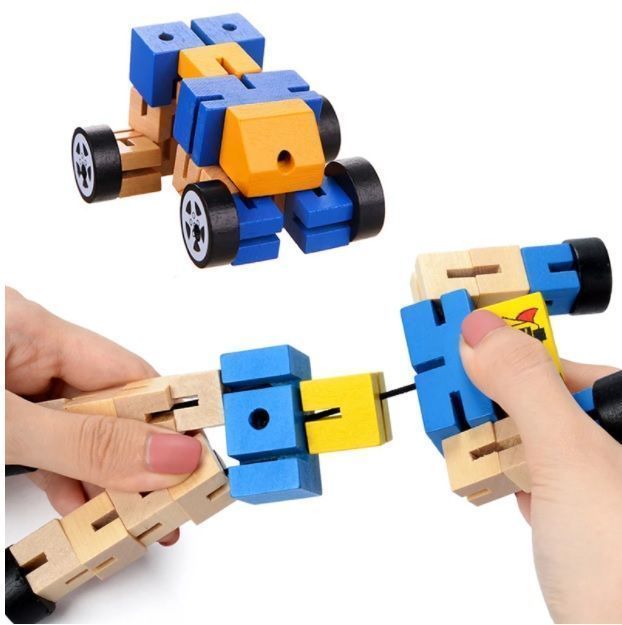 Robot Transformers Juguete Didáctico De Madera-4