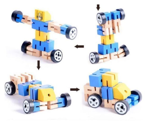 Robot Transformers Juguete Didáctico De Madera-5