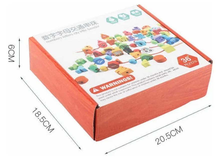  Cuentas De Madera Letras Ciudad Con Enhebrador Montessori-4