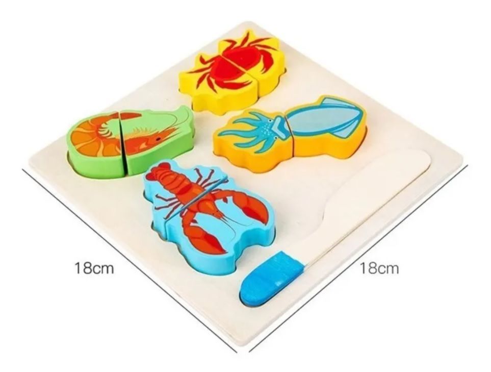 Puzzle Montessori De Madera Corte Frutas Y Verduras-1