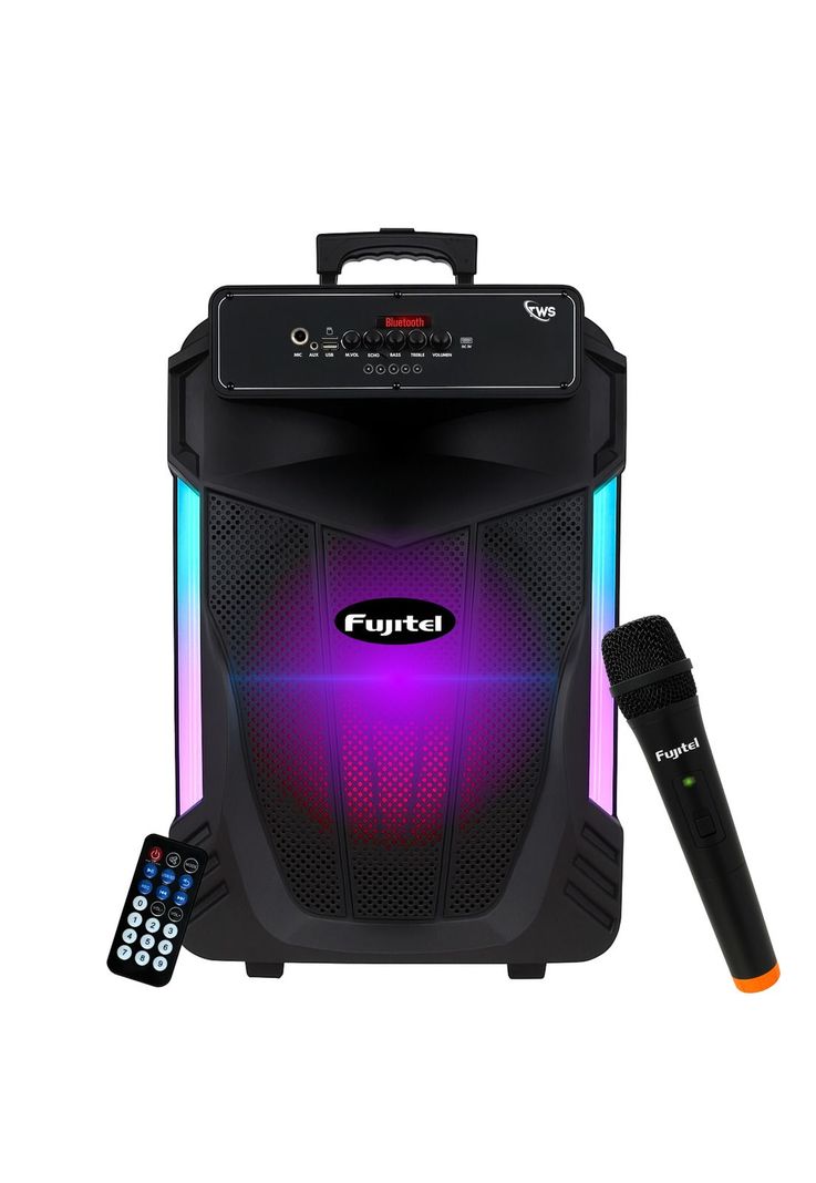 Parlante Karaoke 15 RGB Recargable Microfono BT15L Bluetooth Negro