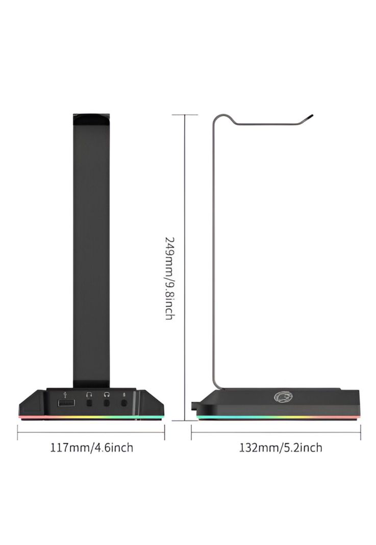Soporte de Audífonos Full RGB Multimedia 7.1 + Puertos USB-2
