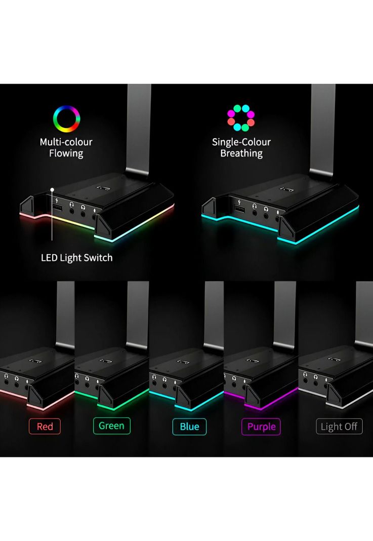 Soporte de Audífonos Full RGB Multimedia 7.1 + Puertos USB-5