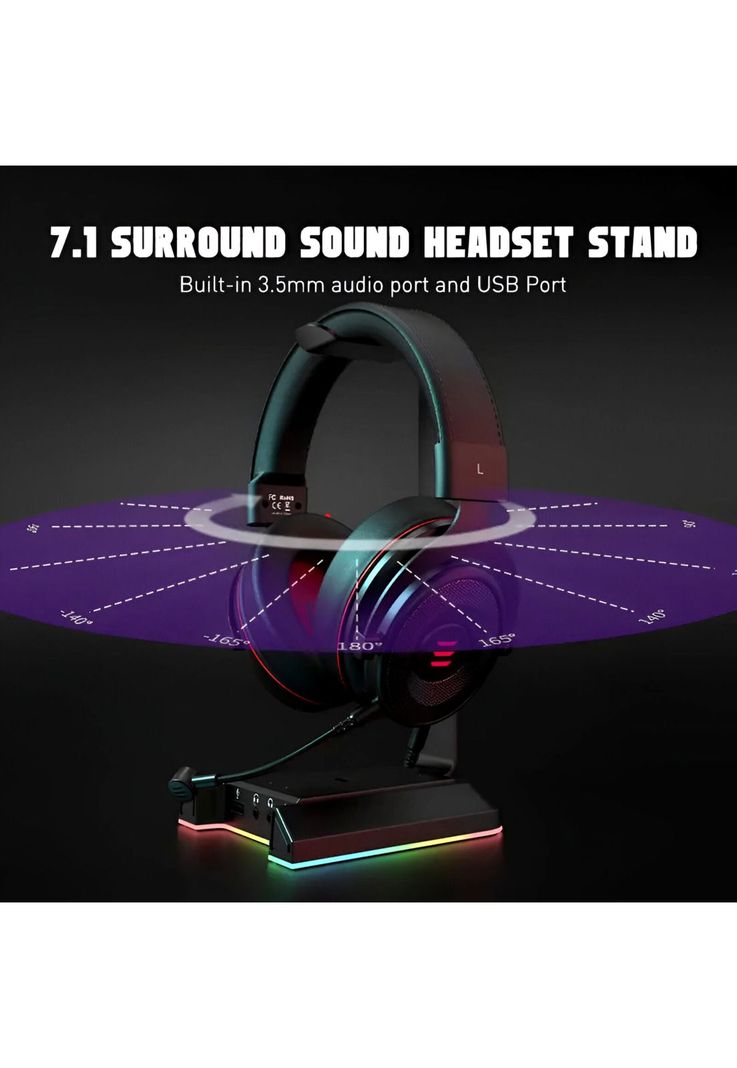 Soporte de Audífonos Full RGB Multimedia 7.1 + Puertos USB-7