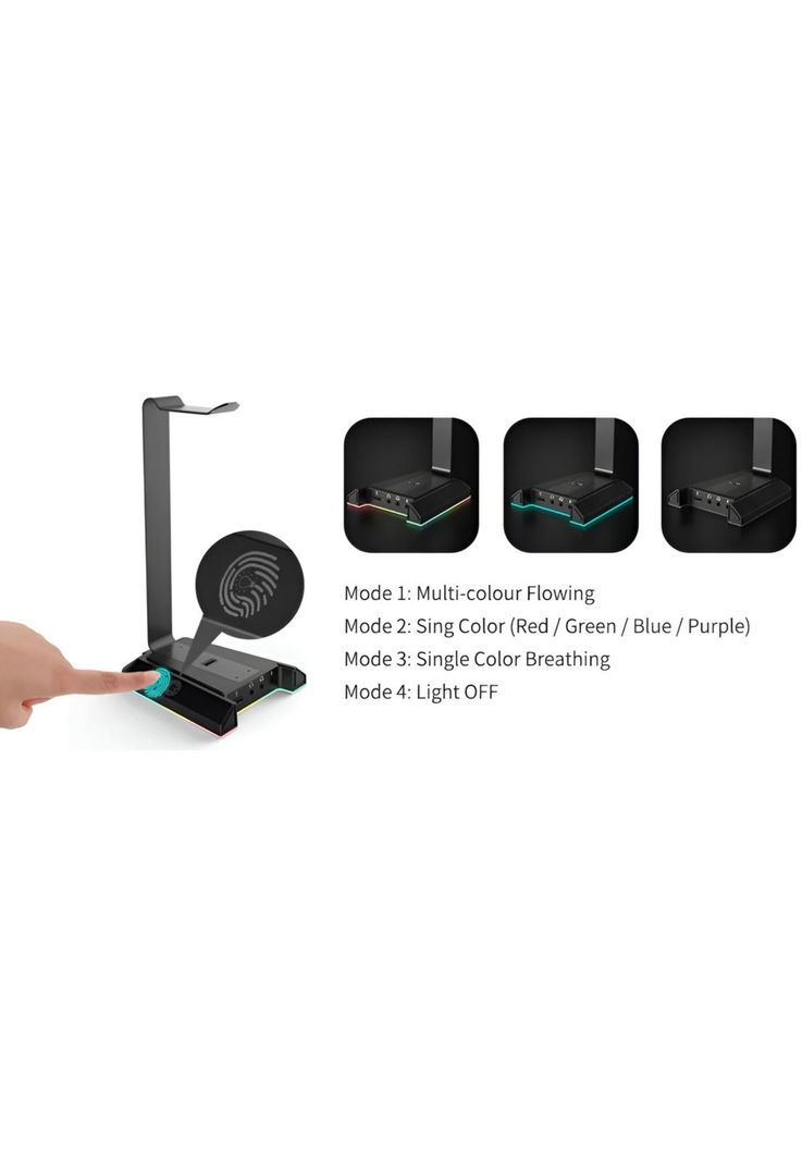 Soporte de Audífonos Full RGB Multimedia 7.1 + Puertos USB-9