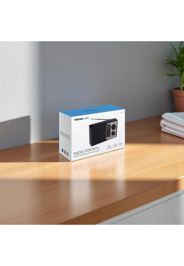 Radio Portátil AM/ FM/ SW Recargable +Pilas + Luz LED 5W RMS-4