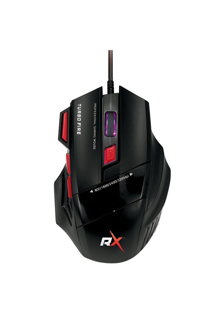 Mouse Gamer 7 Botones 3200 DPI + Turbo Fire Reptilex Rx0006-0