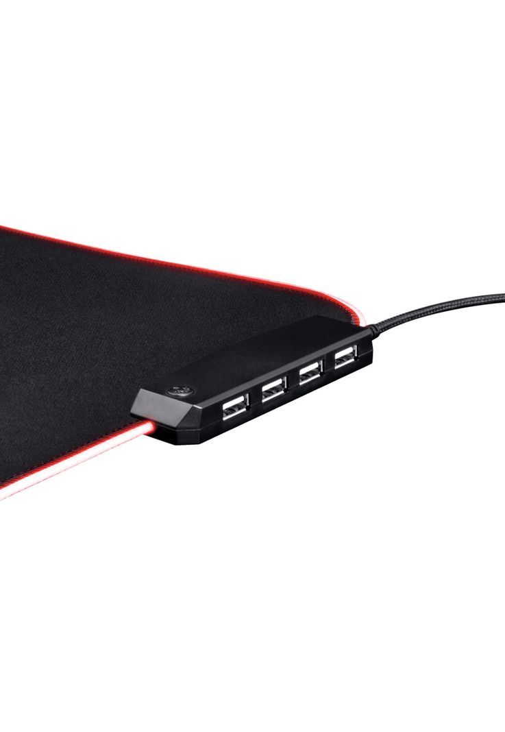 Mouse Pad Gamer Trust Glide L Rgb con Hub Usb 4 Puertos-3