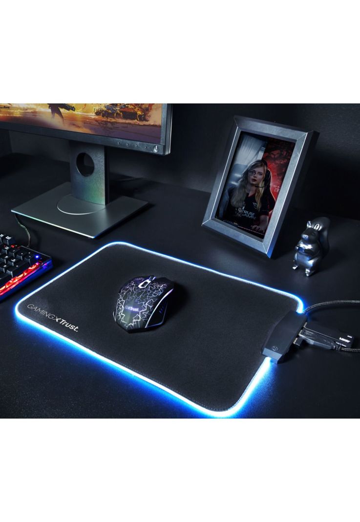Mouse Pad Gamer Trust Glide L Rgb con Hub Usb 4 Puertos-8