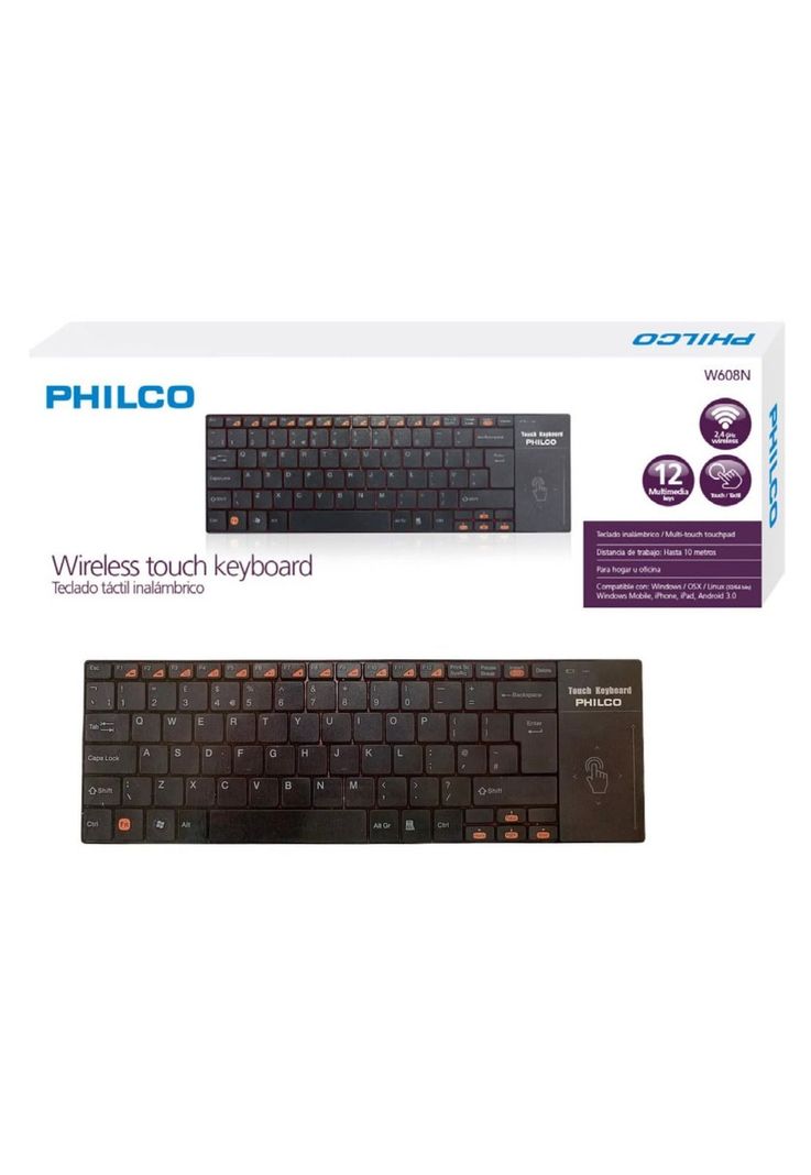 Teclado Inalambrico Touchpad para Smart TV y PC Philco W608N-1
