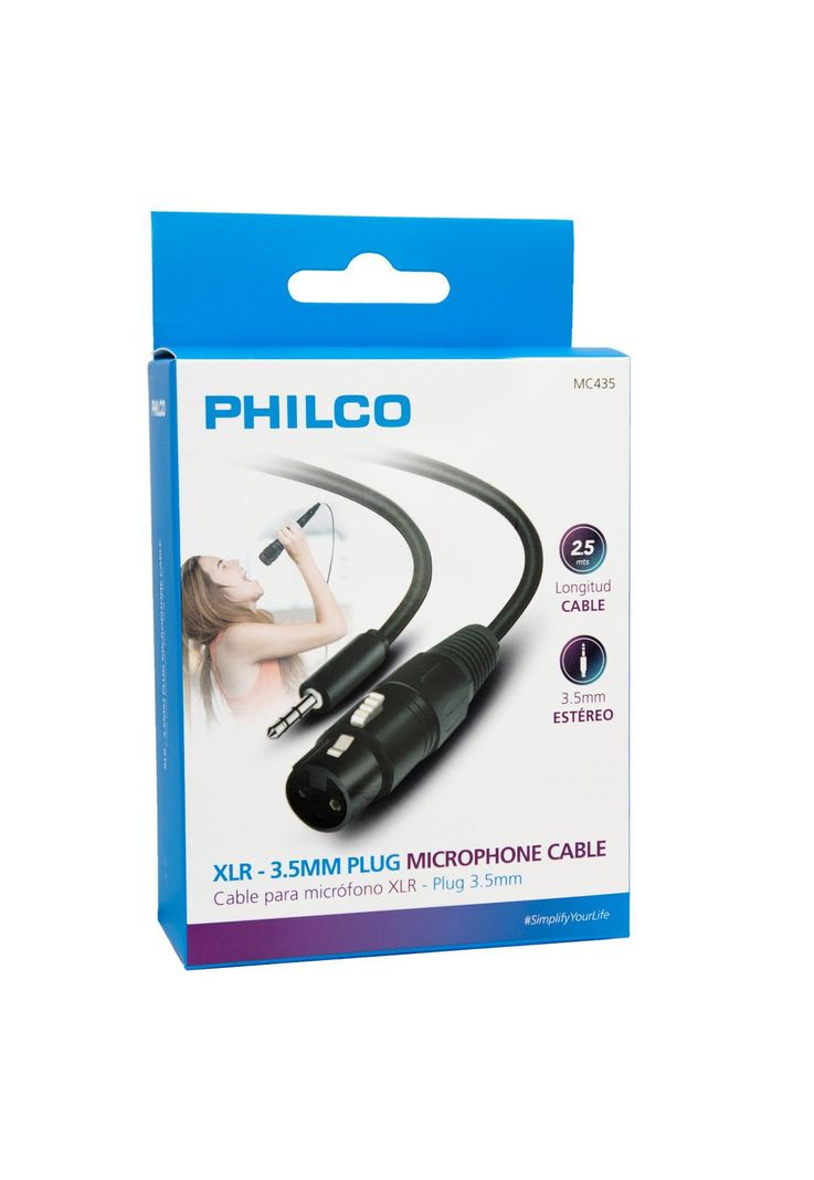 Cable de Audio para Micrófono Canon XLR a 3.5mm 2.5m MC435-8