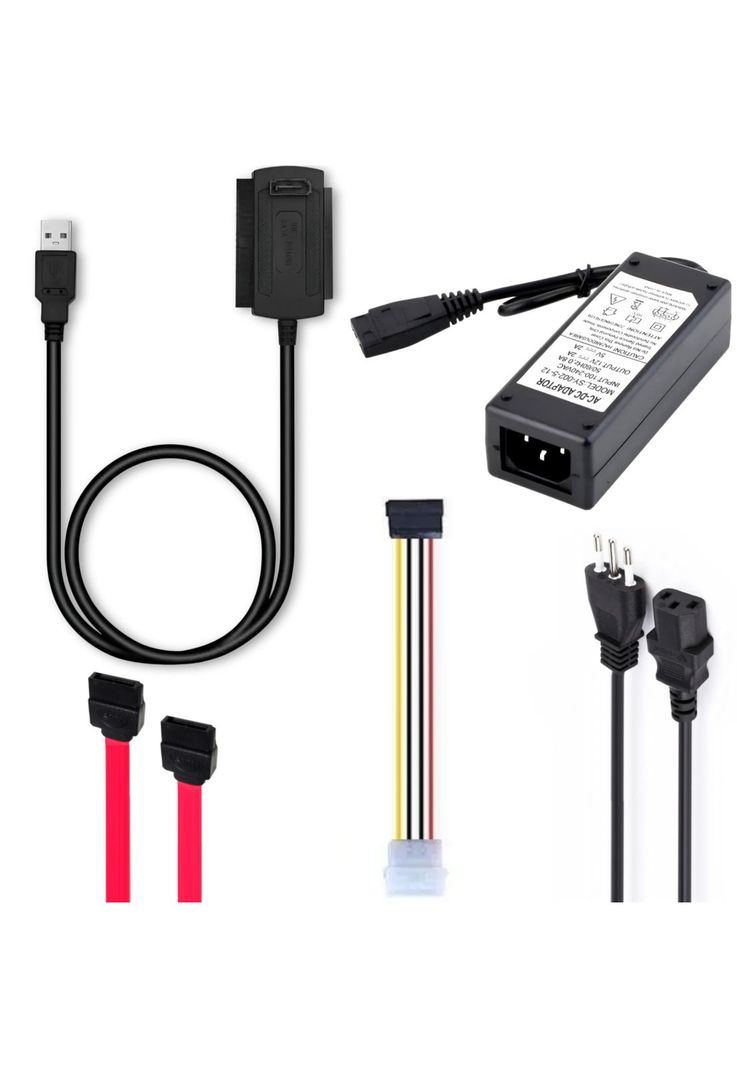 Adaptador USB 2.0 para Discos IDE / SATA con Fuente de Poder-1