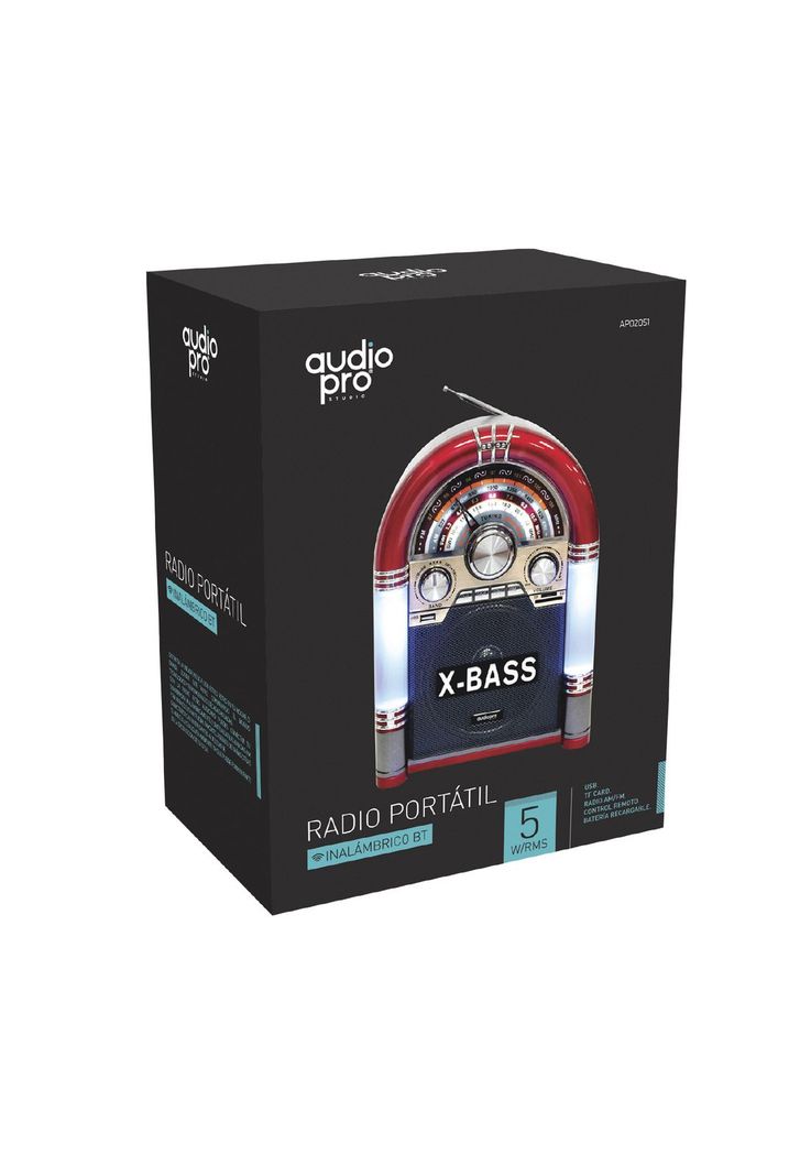 Parlante Retro Rockola XL Bluetooth Recargable Iluminada AP2053-5