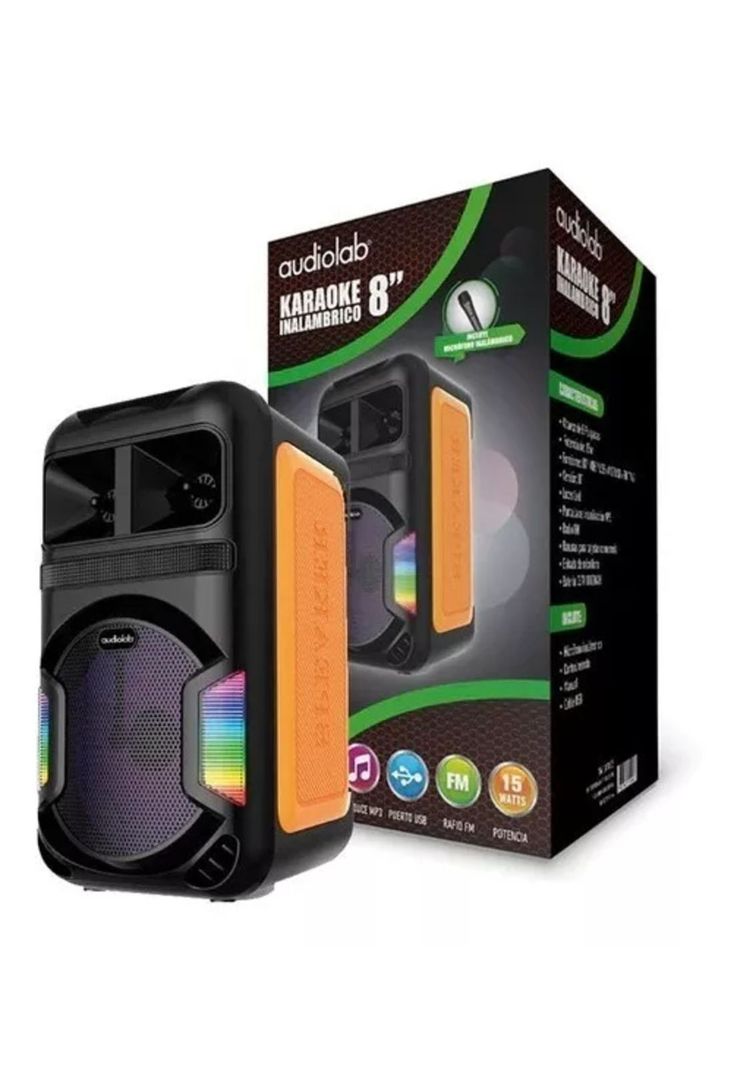 Parlante Karaoke RGB con Micrófono Inalámbrico Bluetooth 805-7