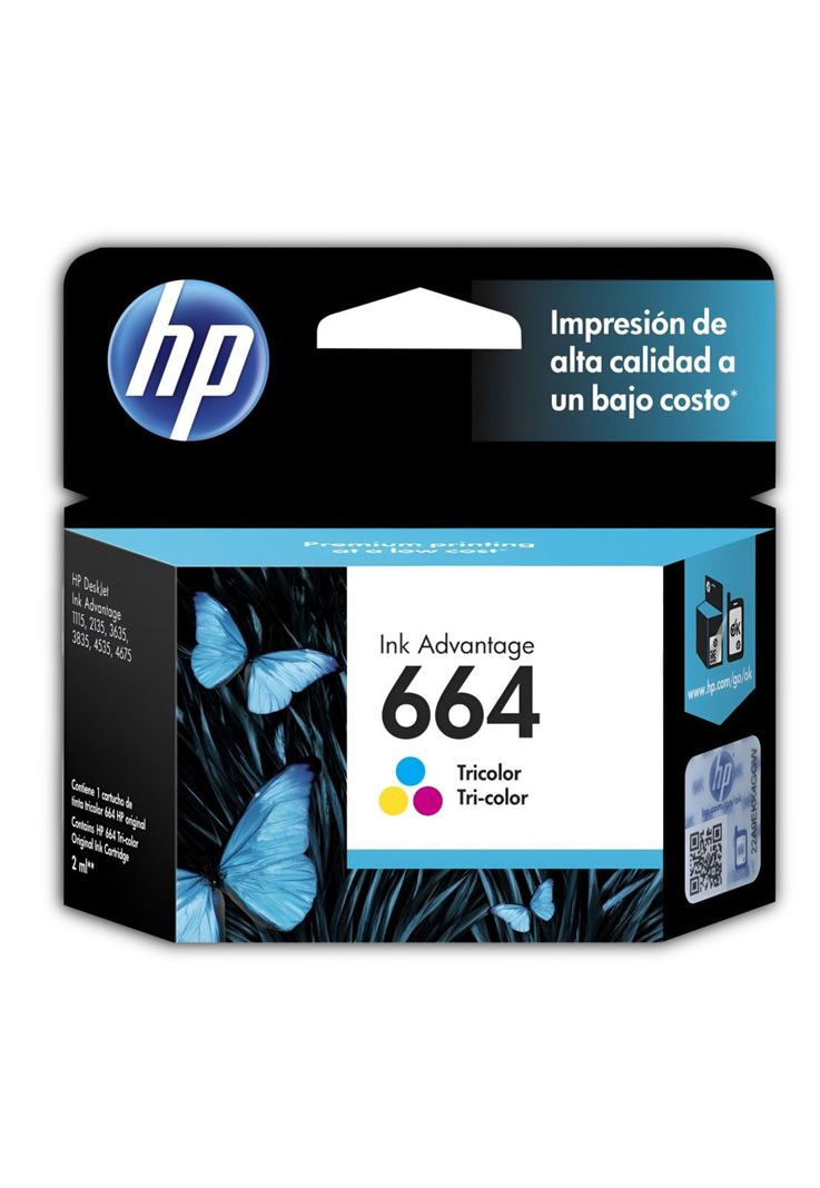 Tinta HP 664 TriColor 2ML Cartridge Original F6V28AL-1