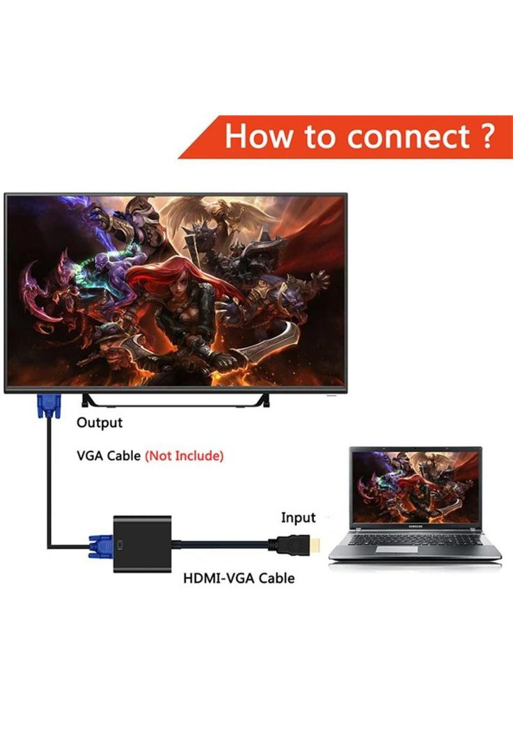 Conversor HDMI a VGA 1080p Full HD 60 HZ con Audio TM-100536-6