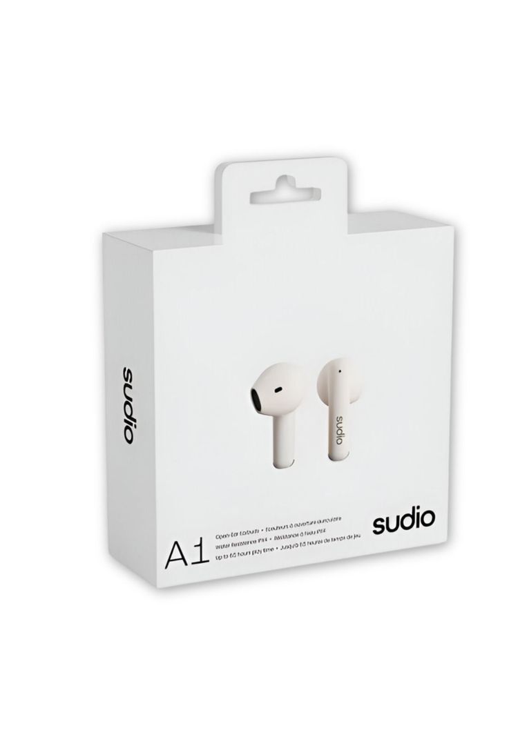 Audifonos Sudio Premium Line Earphones A1 TWS MIDNIGHT WHITE Blanco