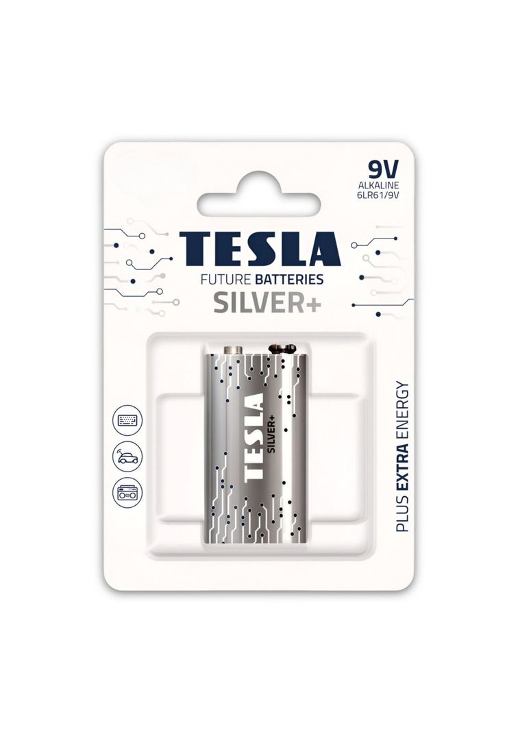Pack 12 Baterías 9V Tesla Silver+ Alcalina High Power-0