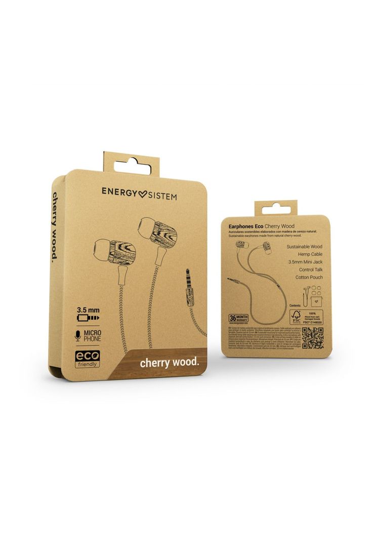 Audífonos de Madera Energy Sistem ECO Cherry Wood Jack 3.5mm-1