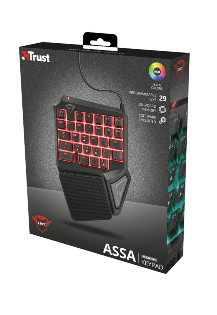 Teclado de Una Mano Anti-Ghosting Full Rgb Trust Gxt 888 Assa-4