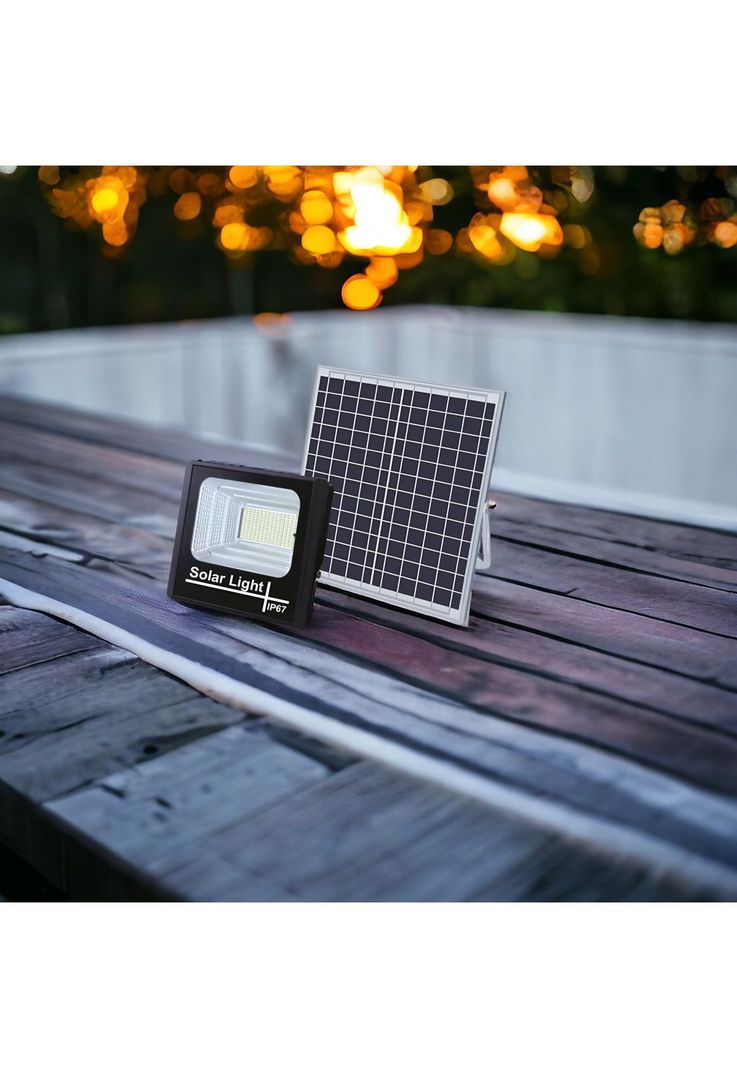 Foco Solar Exterior 25W IP67 con Panel HD + Control Remoto-4
