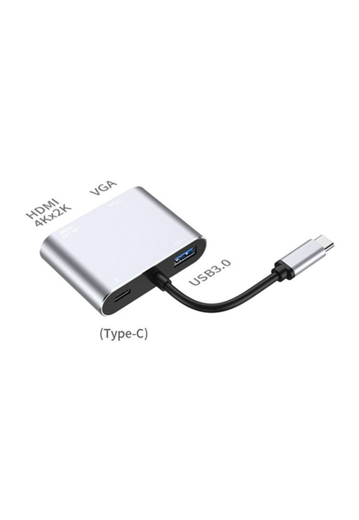 Hub Adaptador 4 en 1 Type-C a HDMI 4K + VGA + USB 3.0+ USB C-1