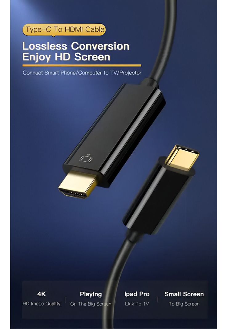 Cable HDMI Type-C 4K UHD 1.8M Tecmaster TM-100539 High Speed-4