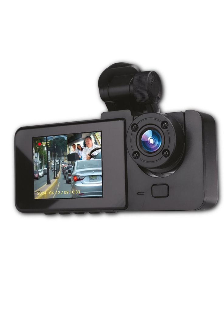 Dashcam FHD Con Vision Nocturna Dual Camara - DVR Automotriz Negro