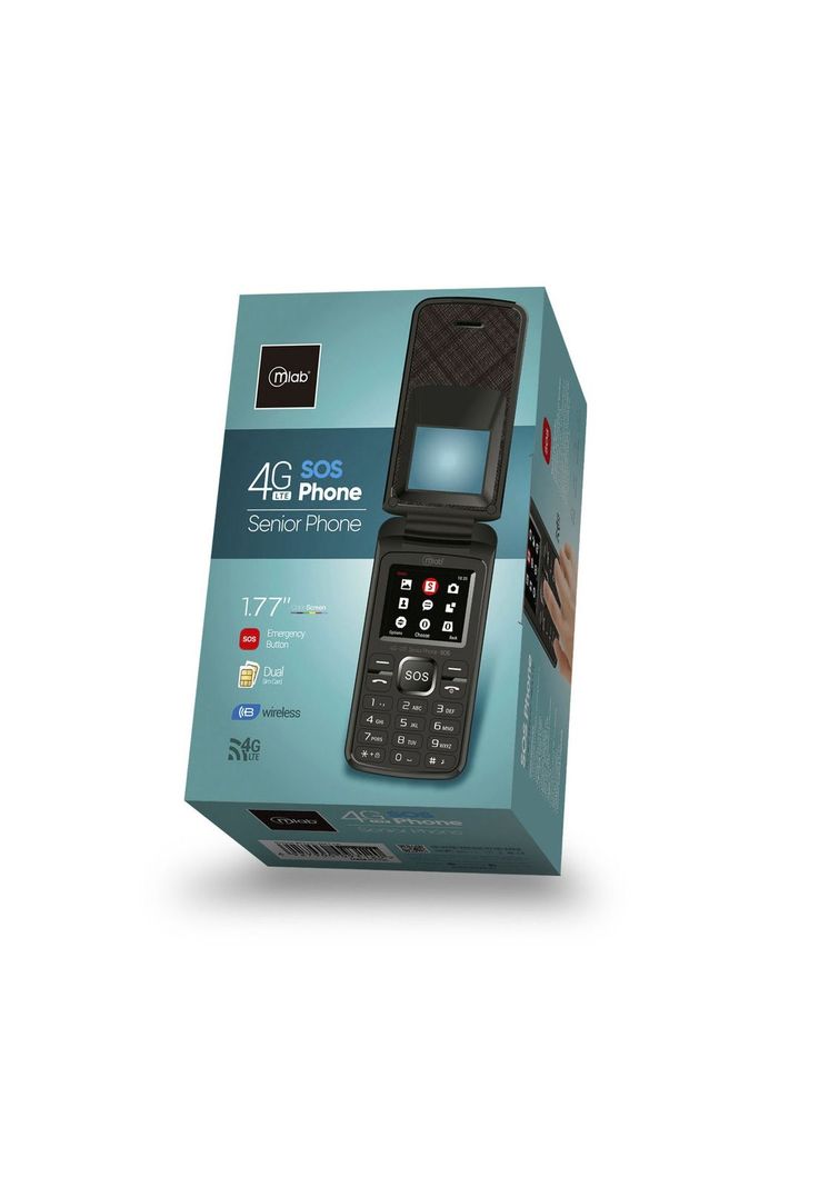 Teléfono Senior 4G de Adulto Mayor con Boton S. O. S MLAB-BK-5