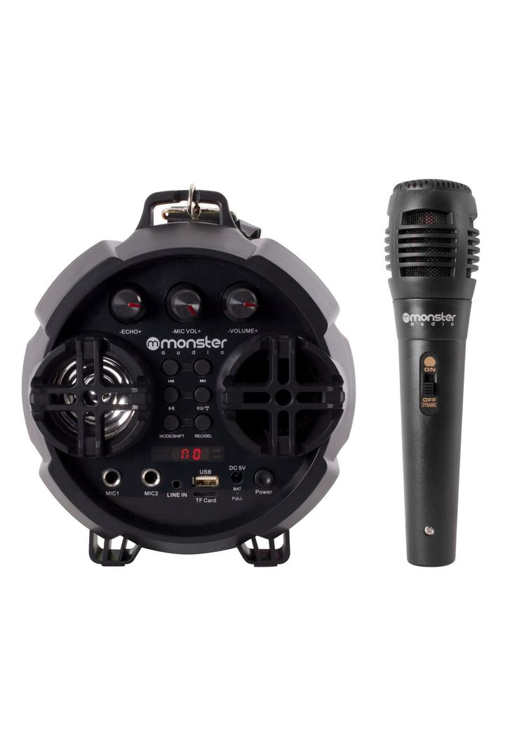 Bazuca Karaoke Monster + Micrófono 518BK Retro-iluminado RGB-1