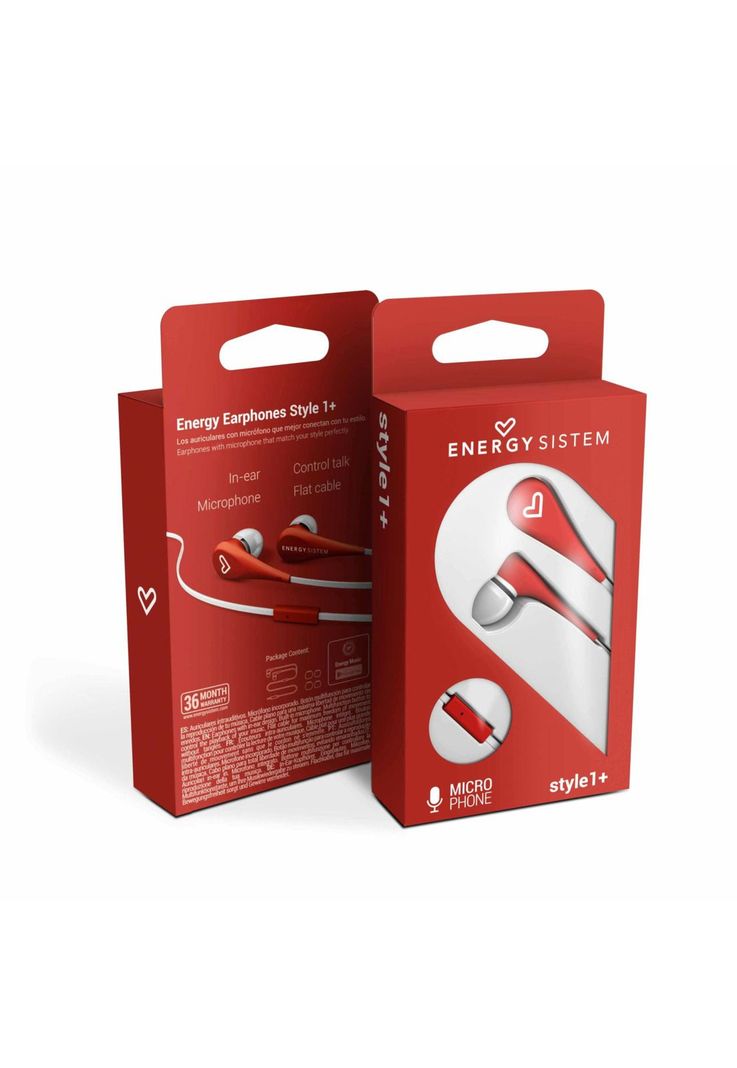 Audifonos Energy Sistem Earphones Style 1+ Red con Mic-5