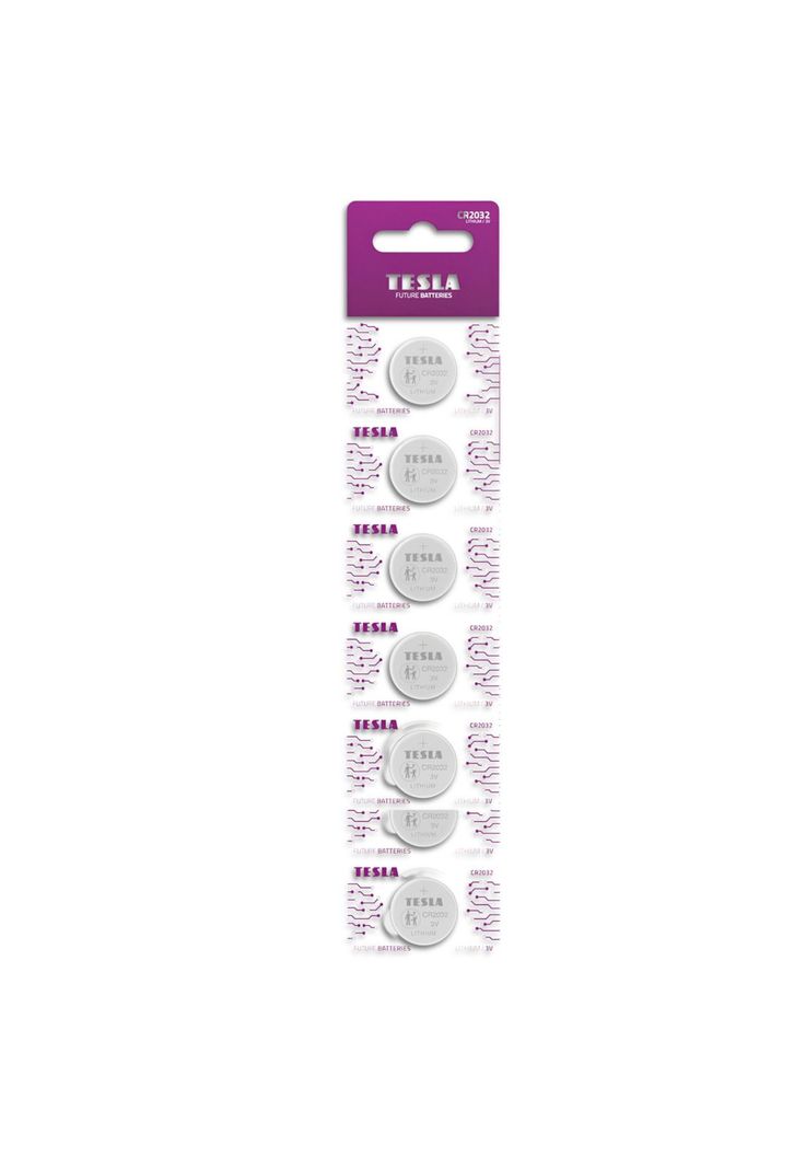 Pack de 5 Pilas CR2032 TESLA Lithium Line 3V-1