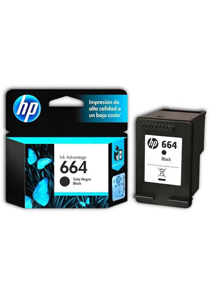 Tinta HP 664 Negra Cartridge Original F6V29AL Black 2ML-0