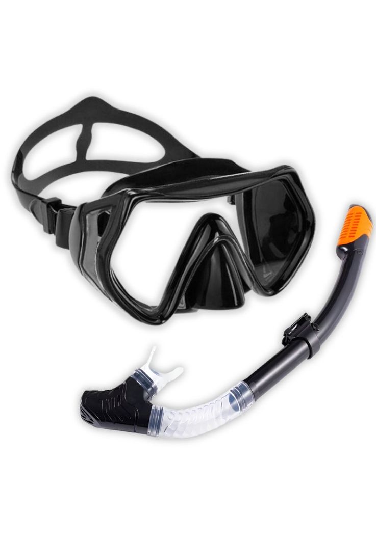 Mascara de Buceo Anti Fugas de Vidrio Templado con Snorkel-0