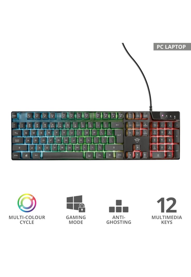 Teclado Gamer Trust Azor Gxt 835 Rgb Full Anti Ghosting-6