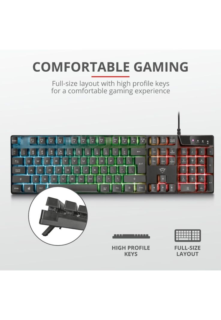 Teclado Gamer Trust Azor Gxt 835 Rgb Full Anti Ghosting-7