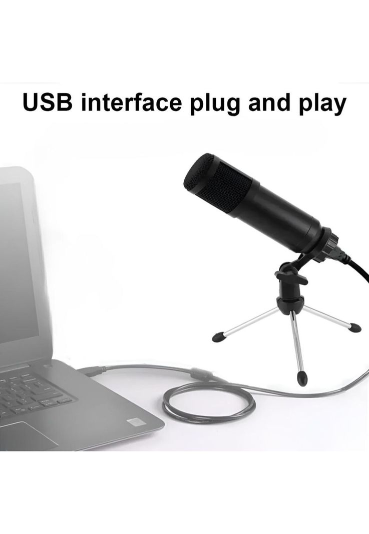 Micrófono Streaming USB Condensador de Estudio C/ Trípode-1
