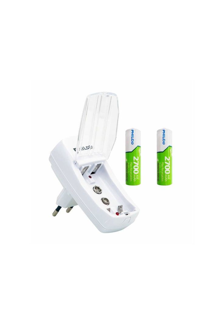 Cargador de Pilas Recargables + 2 Pilas AA 2700 mAh 9580F-1