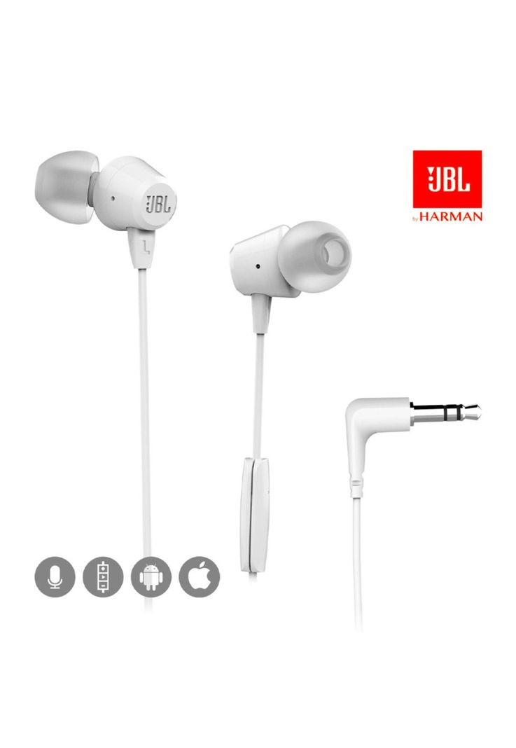 Audifono JBL In Ear con Manos Libre Harman C50 Hi Bass White-3