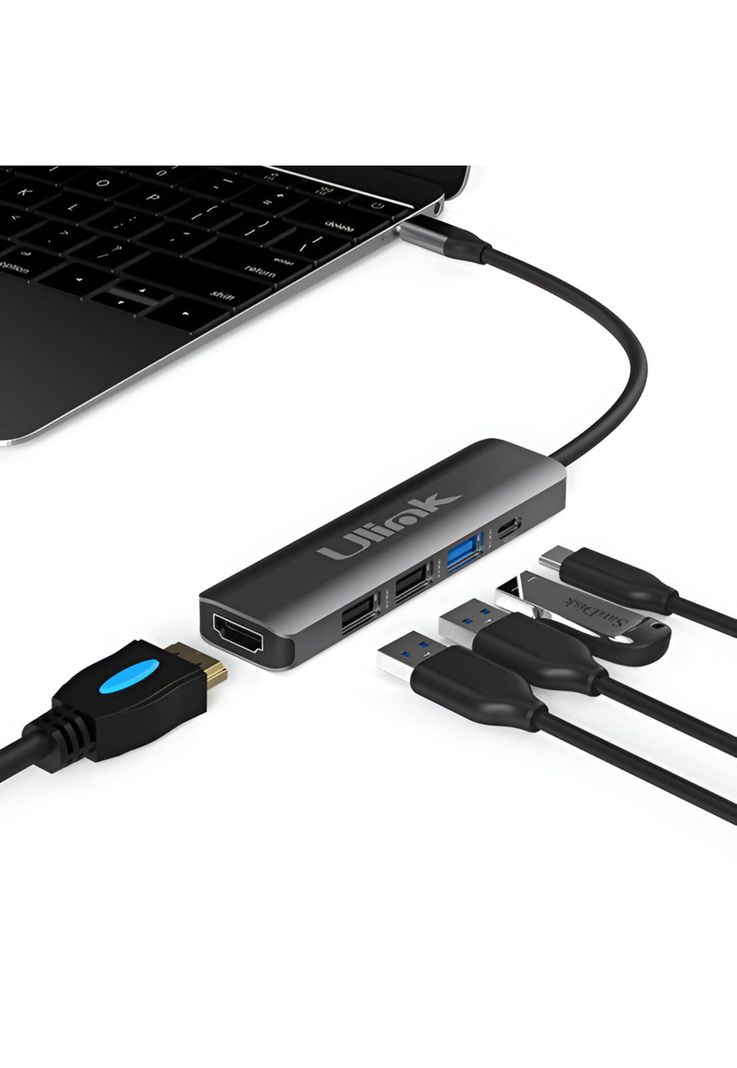 Hub Multipuerto Type-C (5en1) Pro HDMI 4K PD 100W + USB 3.0-0