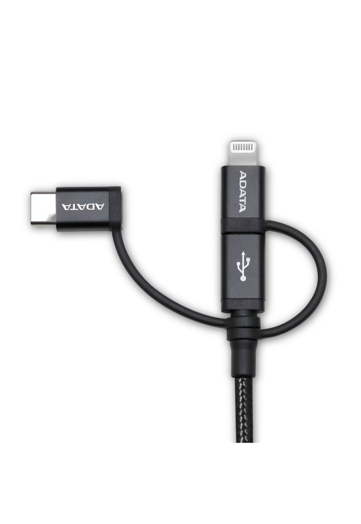 Cable USB ADATA (3en1)  USB-C + Micro USB + Lightning MFI 1M-2