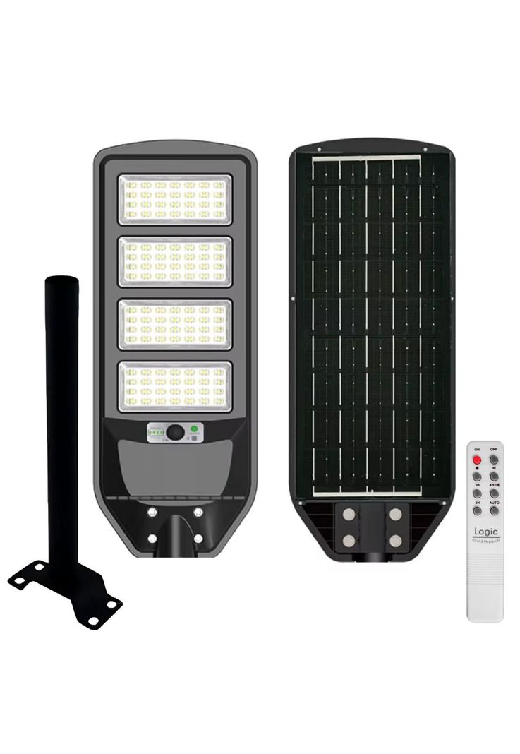 Luminaria Solar Publica High Light LED con Soporte 200W S-02 Negro