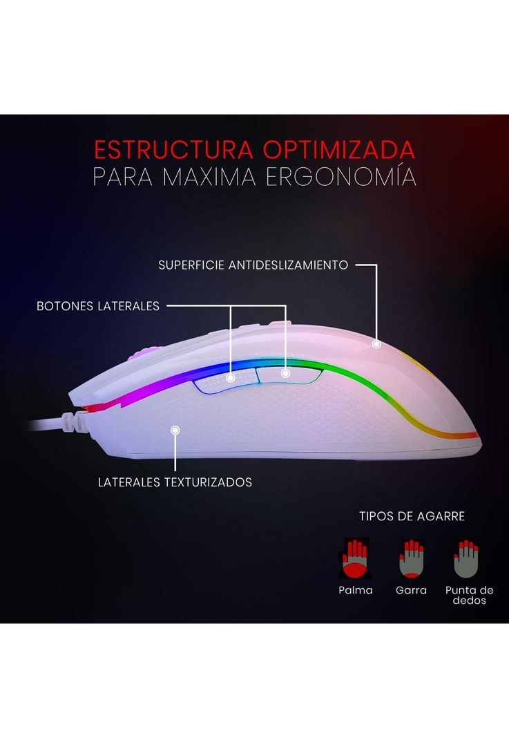 Mouse Redragon Cobra Gamer Blanco M711W Edition Pro-7