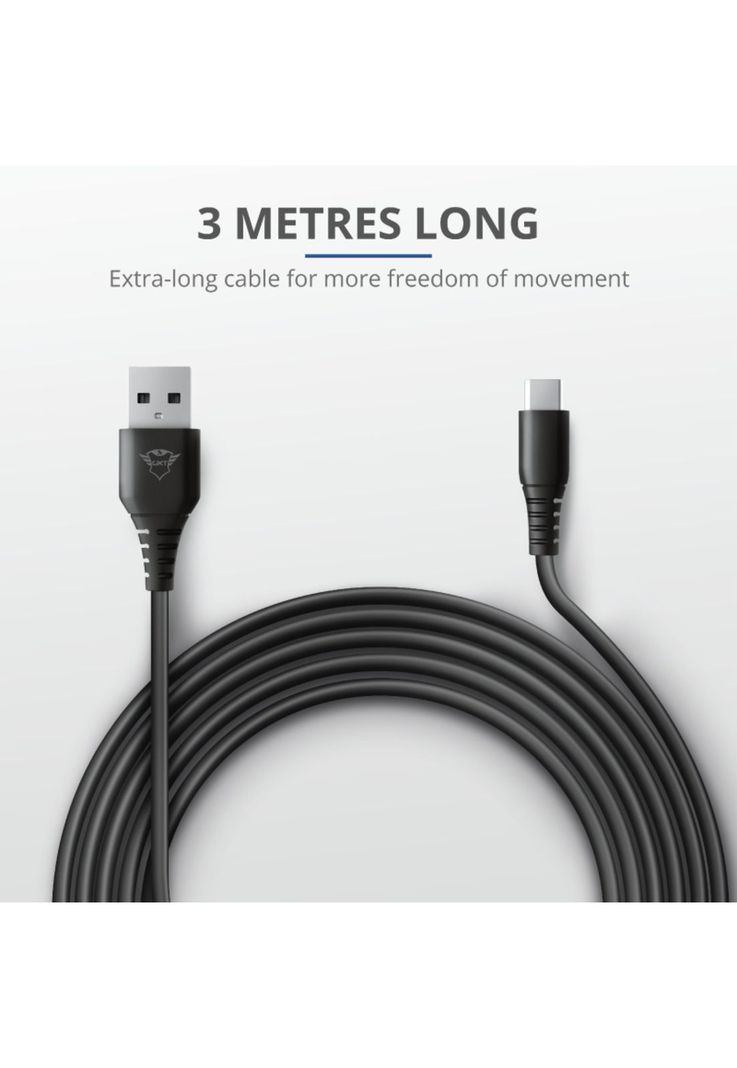 Cable De Datos Trust Type-C a USB para PS5 Carga Rápida 3M-4
