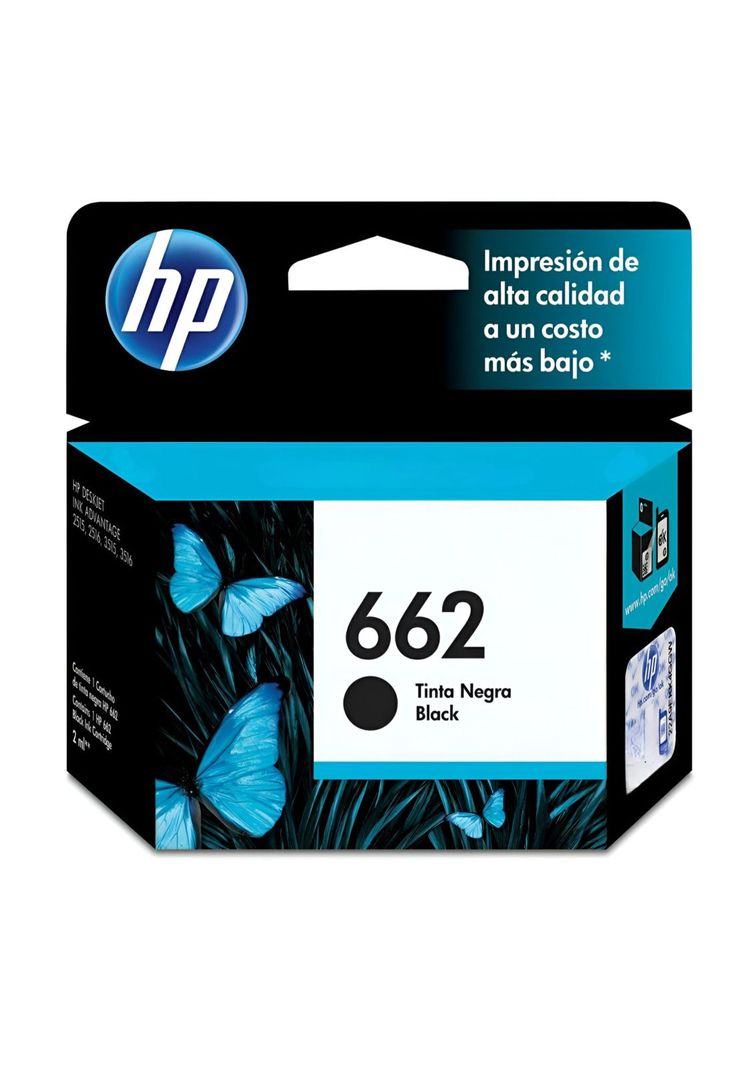 Tinta HP 662 Negra Cartridge Original CZ103AL Black 2ML-1