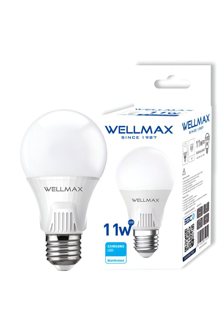 Ampolleta LED Wellmax E-27 11W Luz Fría 1050Lm LED Samsung-0